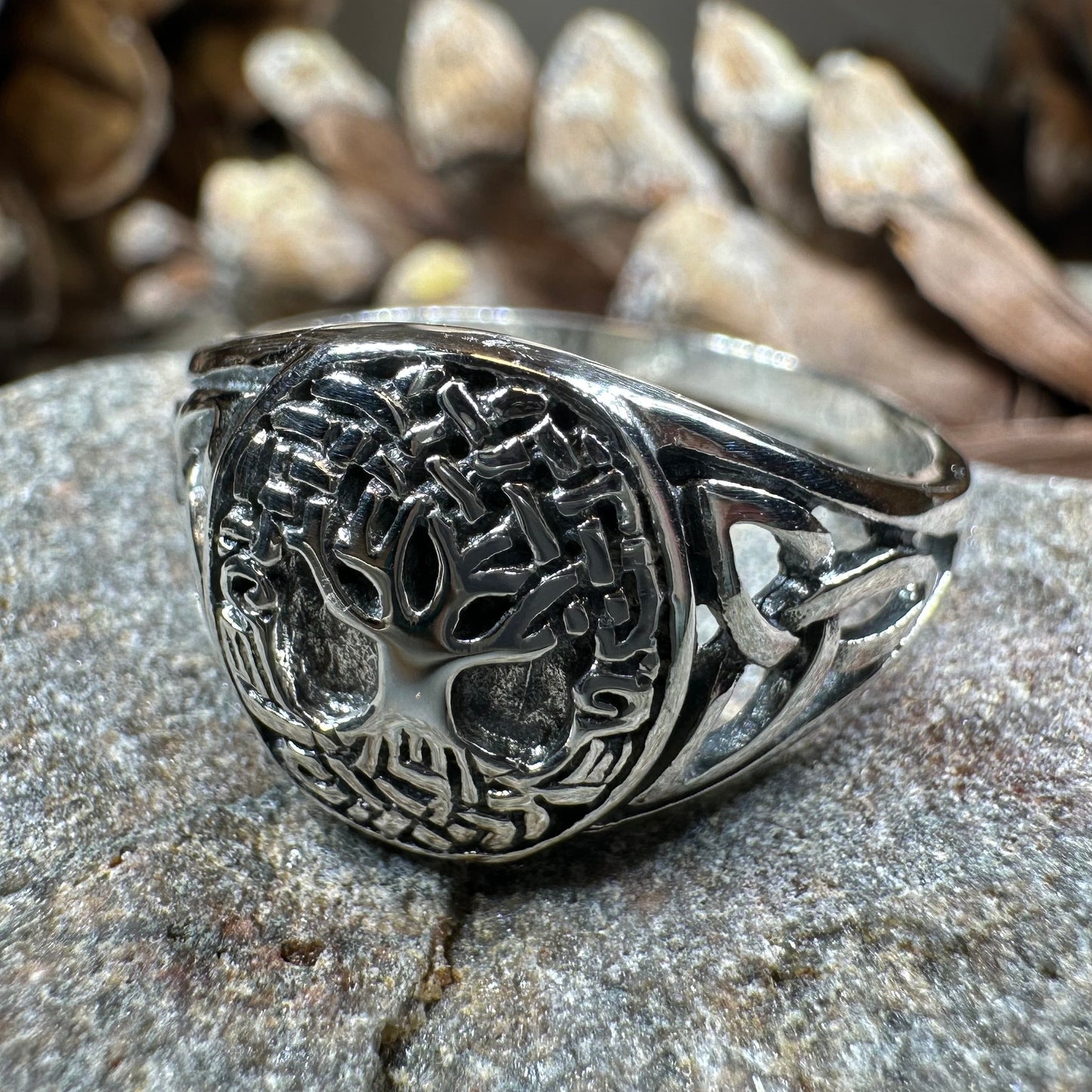 Lorna Celtic Tree of Life Ring in Sterling Silver — view 5