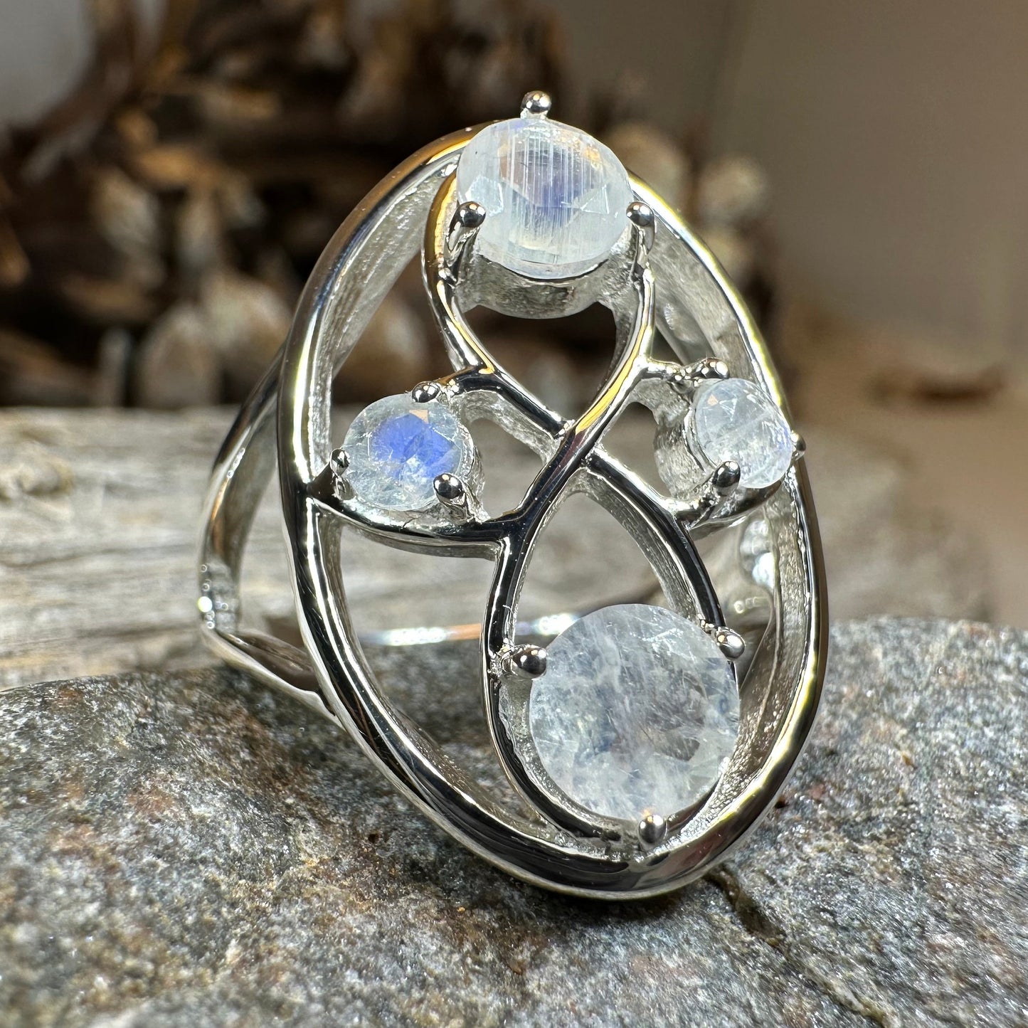 Moonstone Infinity Ring — view 2