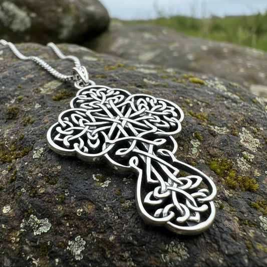 Amiens Celtic Cross Necklace in Sterling Silver