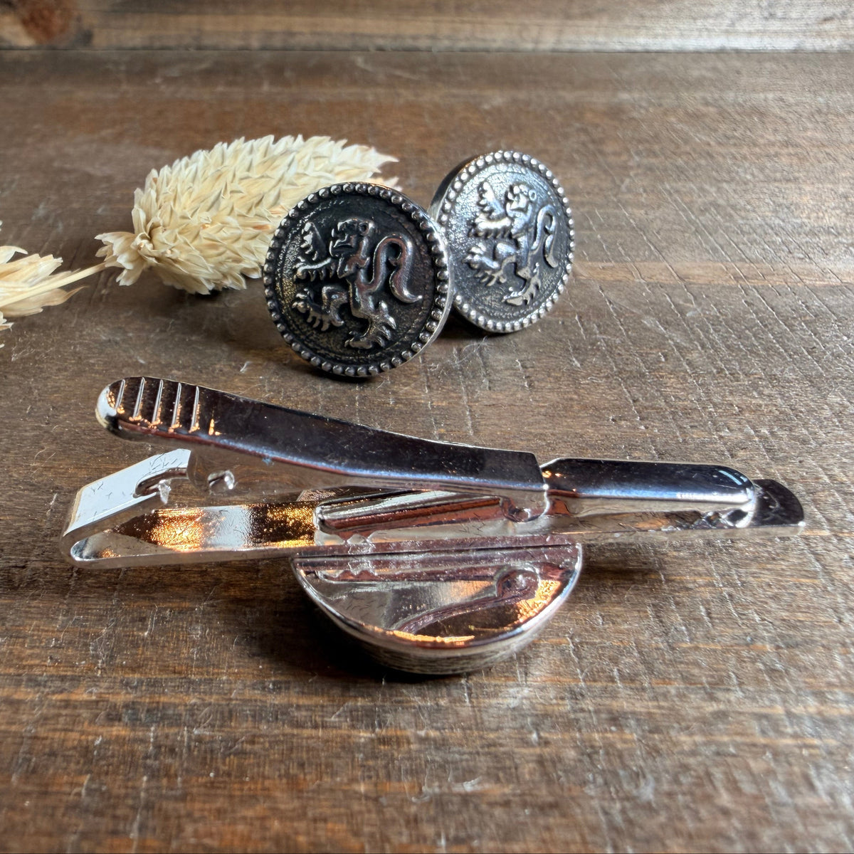 Lion of Scotland Cuff Links & Tie Bar Set - Handmade in Scotland