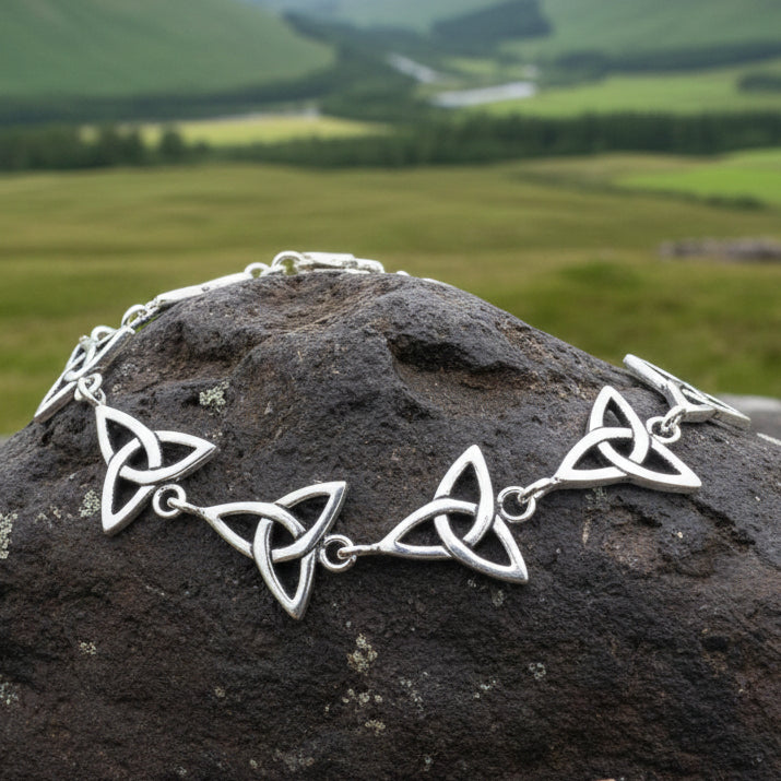 Irena Celtic Trinity Knot Bracelet in Sterling Silver