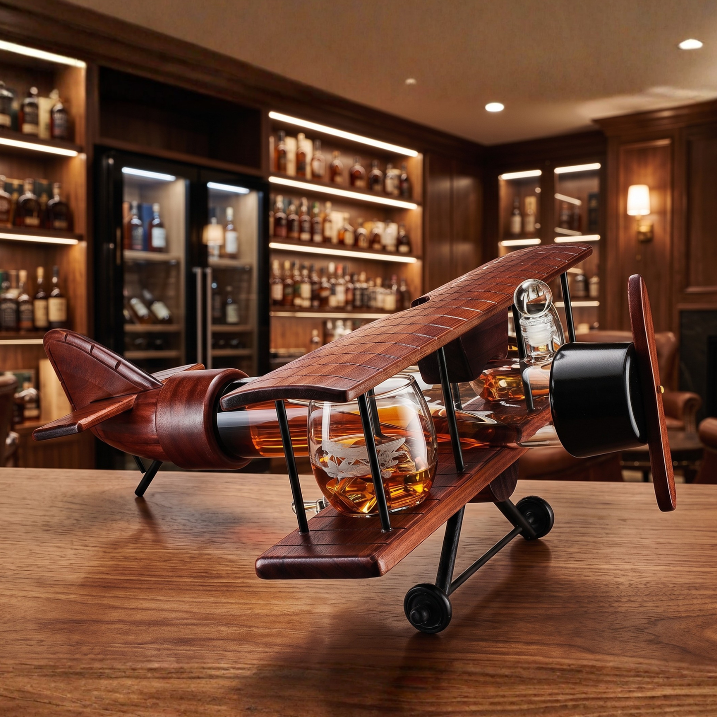 Whiskey Decanter Airplane Set Premium Barware