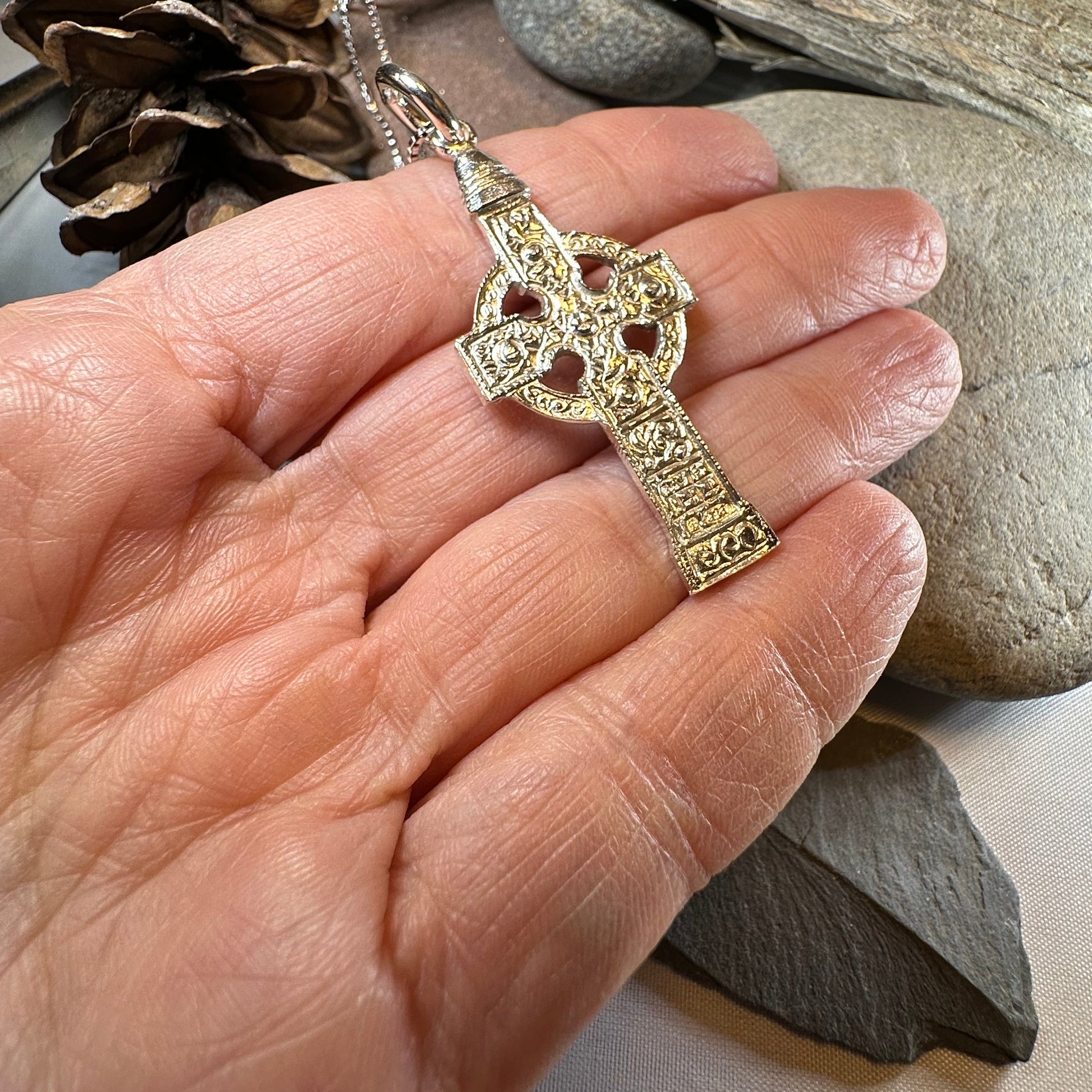 Artisan Irish Ahenny Cross Necklace - Made in Ireland — view 5