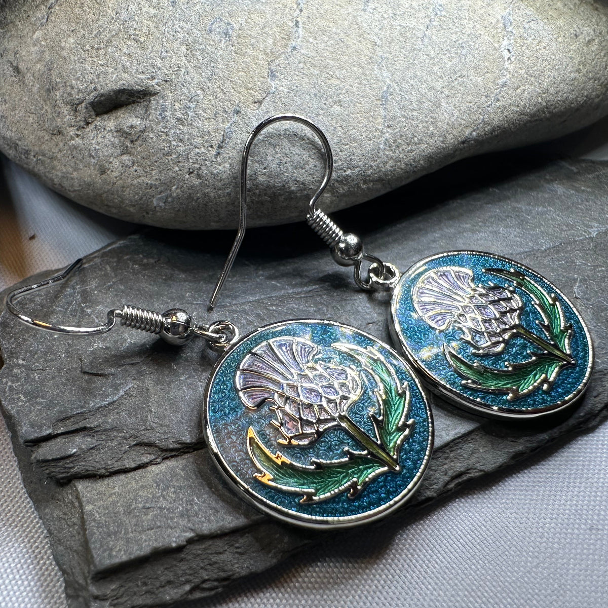 Highland Glen Scottish Thistle Earrings - Scotland Jewelry — view 7