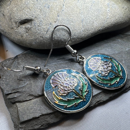 Highland Glen Scottish Thistle Earrings - Scotland Jewelry — view 7