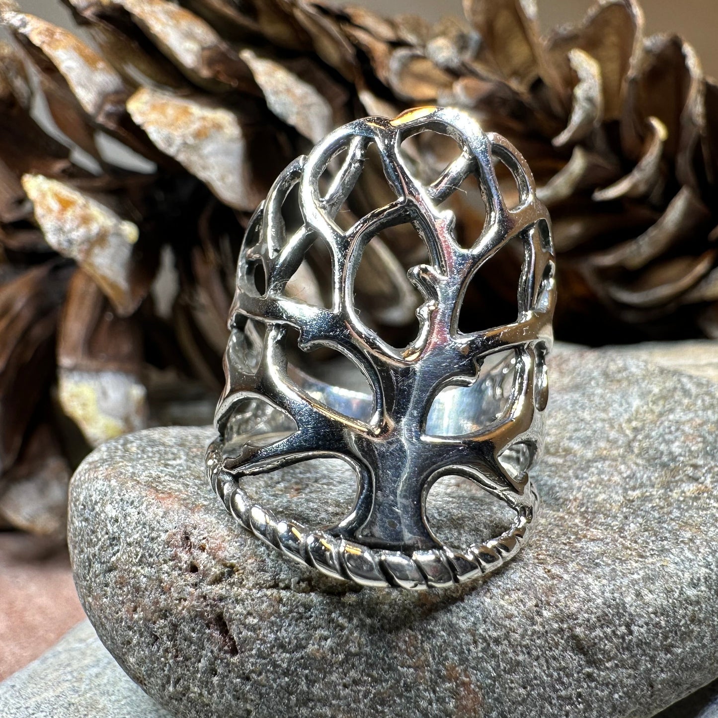 Áedh Celtic Tree of Life Ring in Sterling Silver — view 10