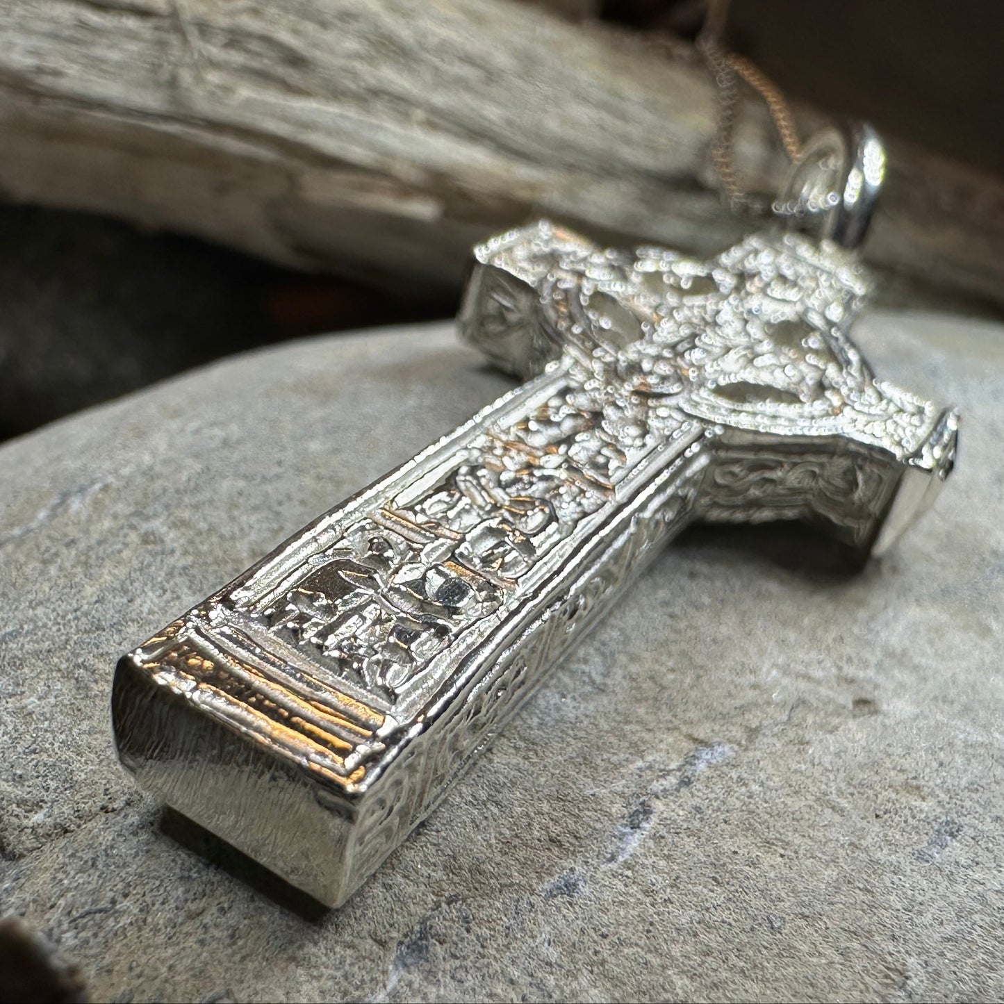 Artisan Irish Clonmacnoise Cross Necklace - Made in Ireland — view 10