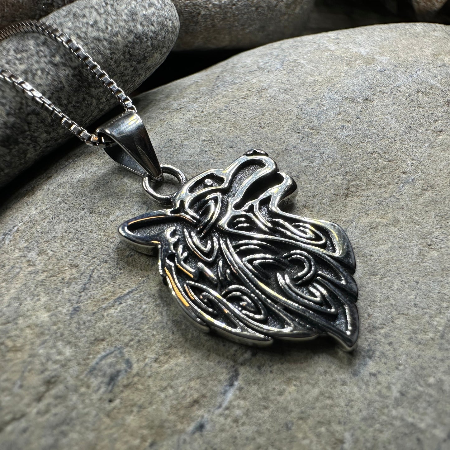 Ian Celtic Wolf Necklace — view 4