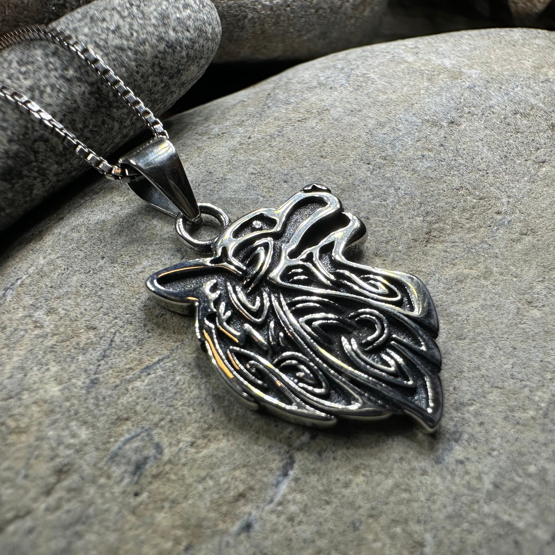 Ian Celtic Wolf Necklace — view 4
