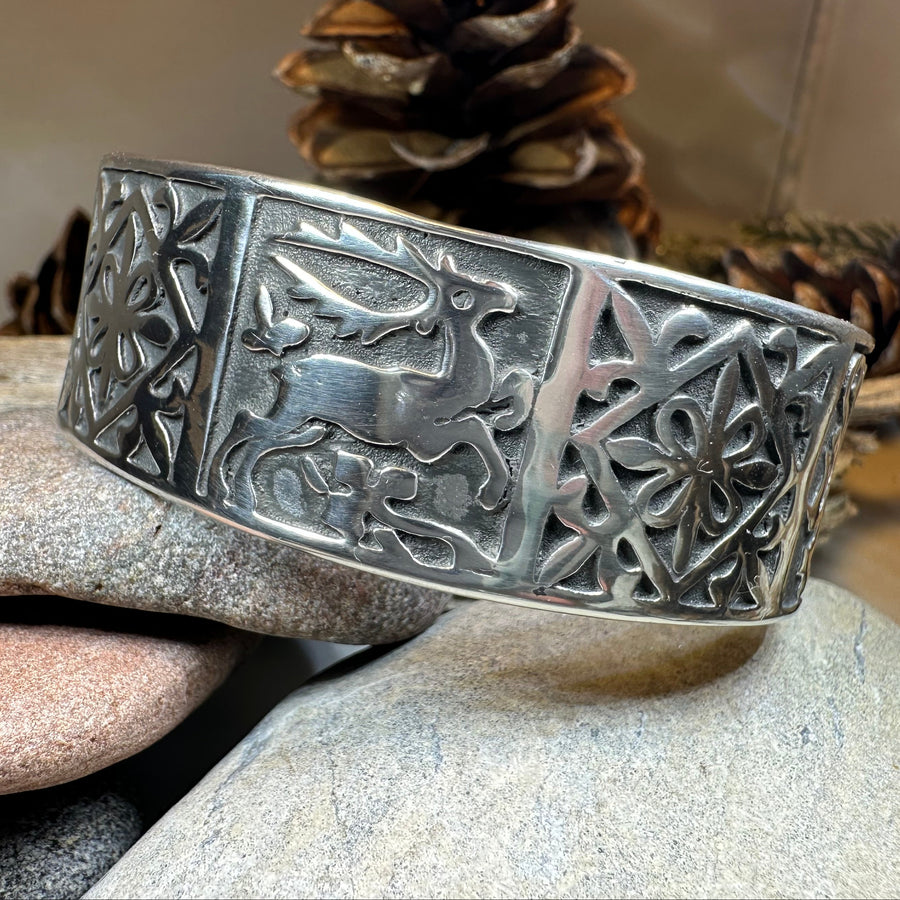 Celtic Stag Cuff Bracelet - Handmade in Scotland
