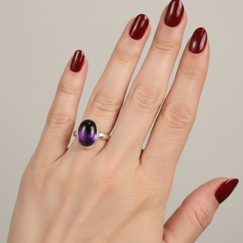 Dusky Dawn Amethyst Ring in Sterling Silver — view 8