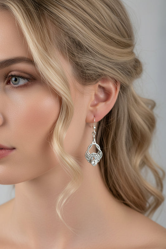 Heart Celtic Knot Earrings — view 3