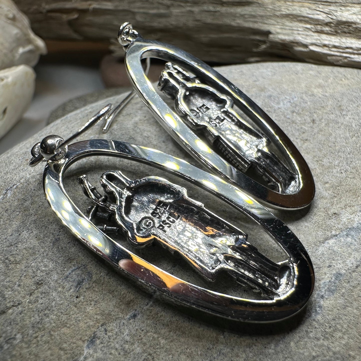 Tartan Bagpiper Earrings in Sterling Silver — view 7