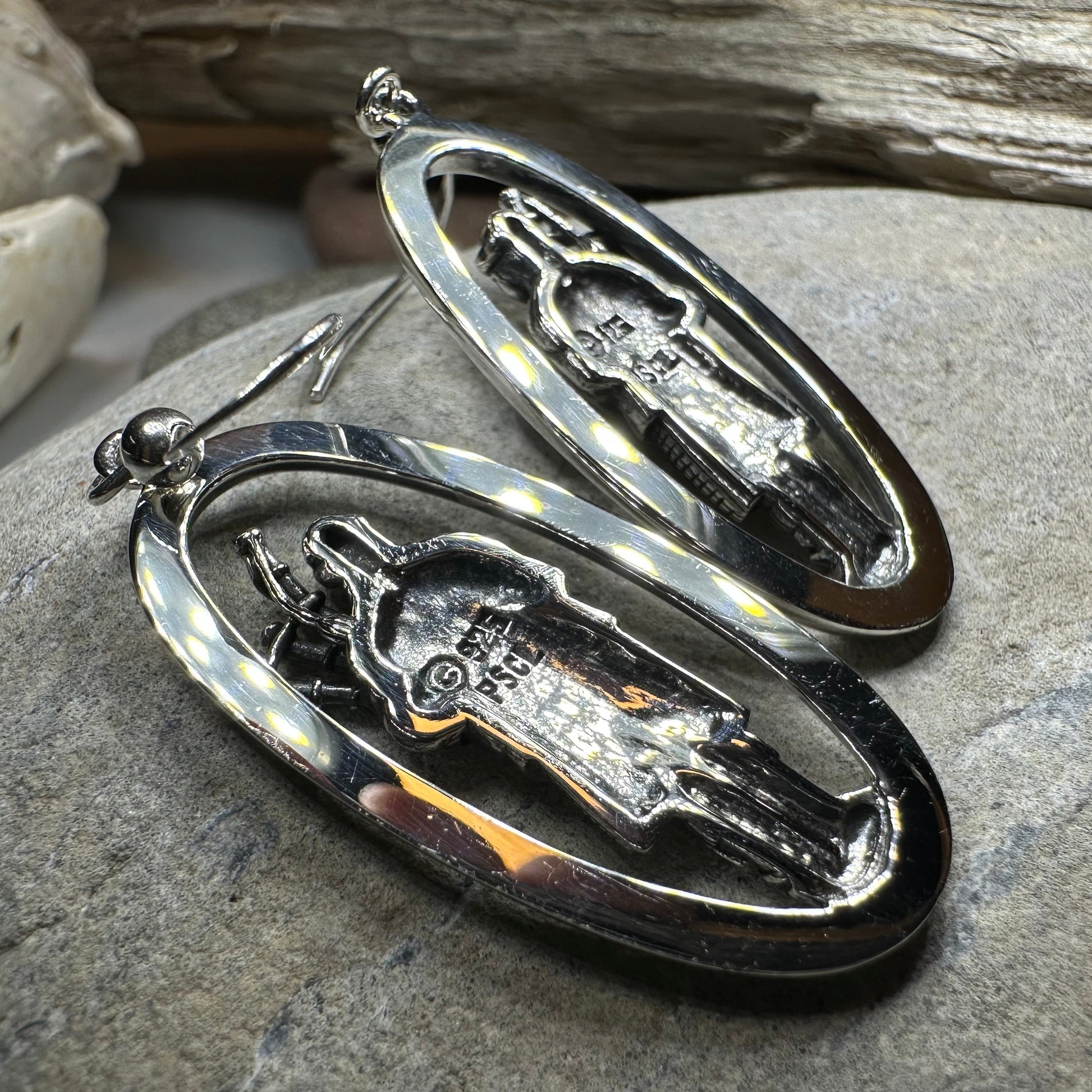 Tartan Bagpiper Earrings in Sterling Silver — view 7