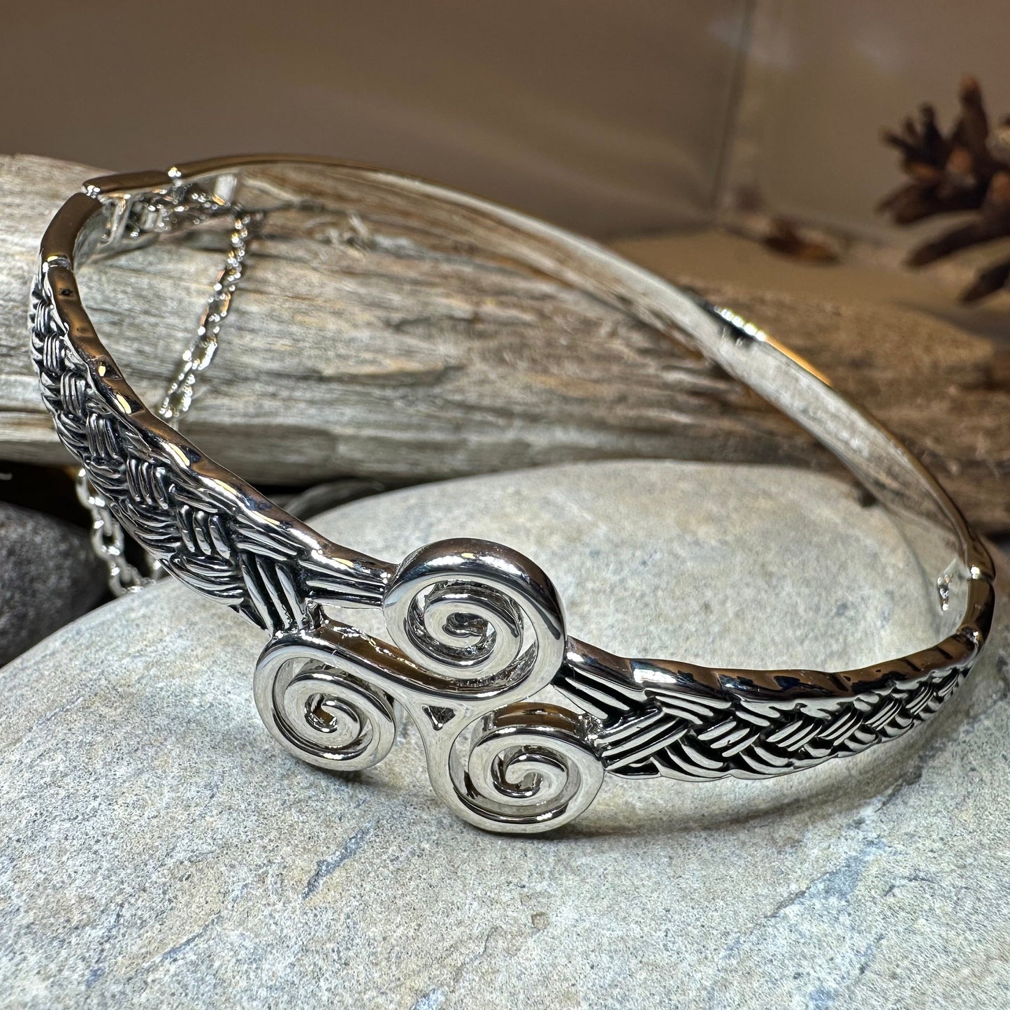 Celtic Triple Spiral Bracelet — view 11
