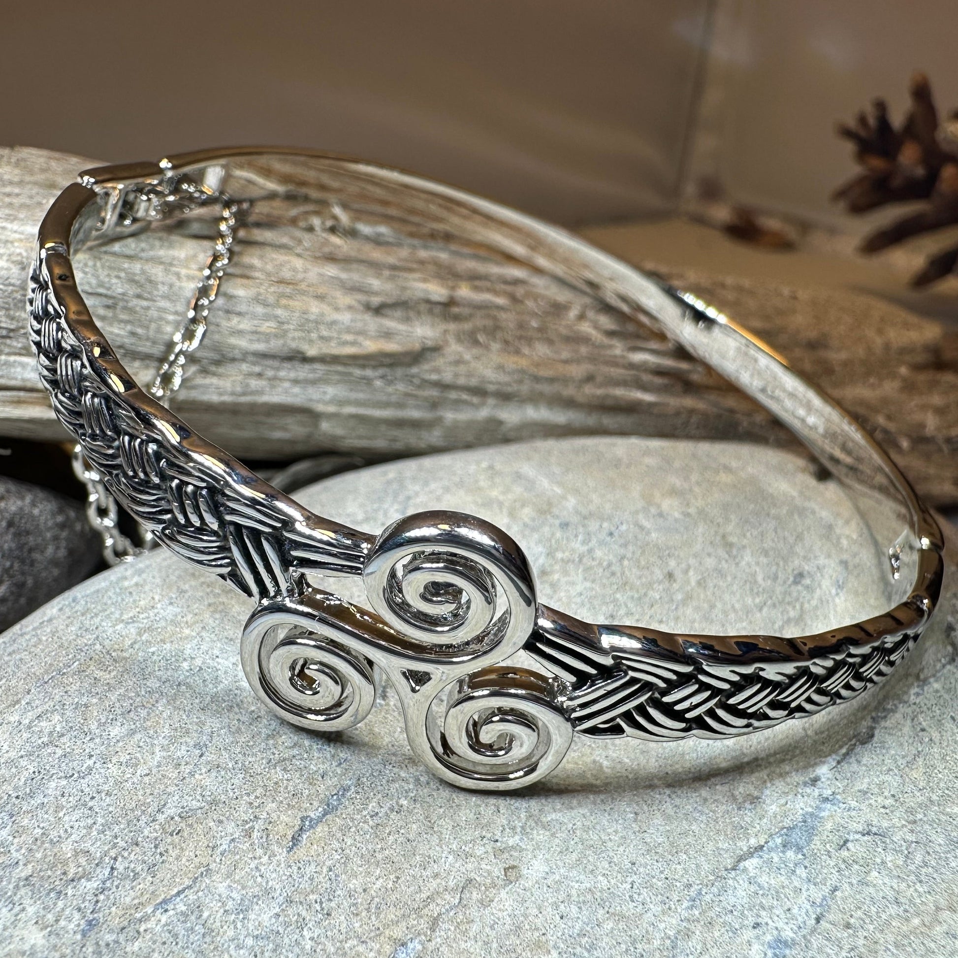 Celtic Triple Spiral Bracelet — view 11