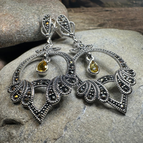 Load image into Gallery viewer, Antoinette Marcasite Earrings
