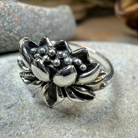 Load image into Gallery viewer, First Bloom Lotus Ring in Sterling Silver
