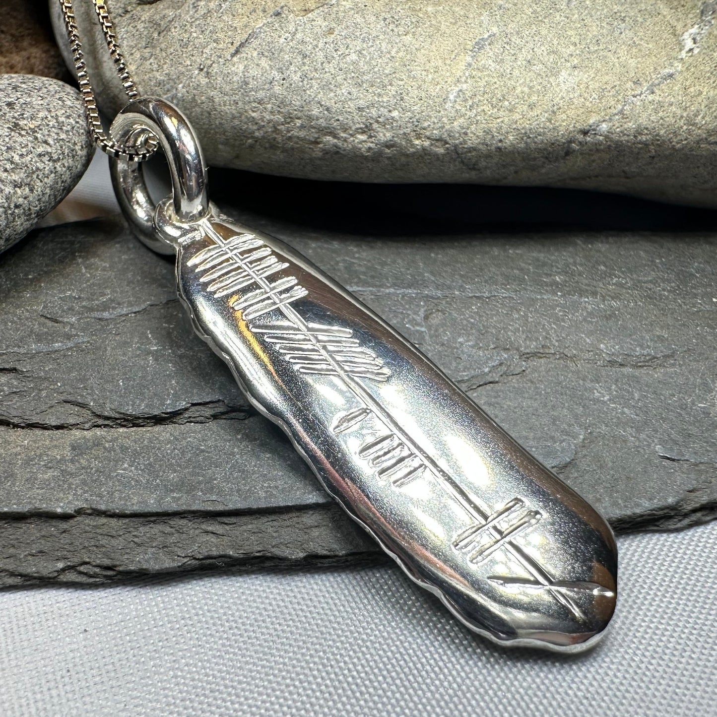 Gaelic My Heart Ogham Necklace - Made in Ireland