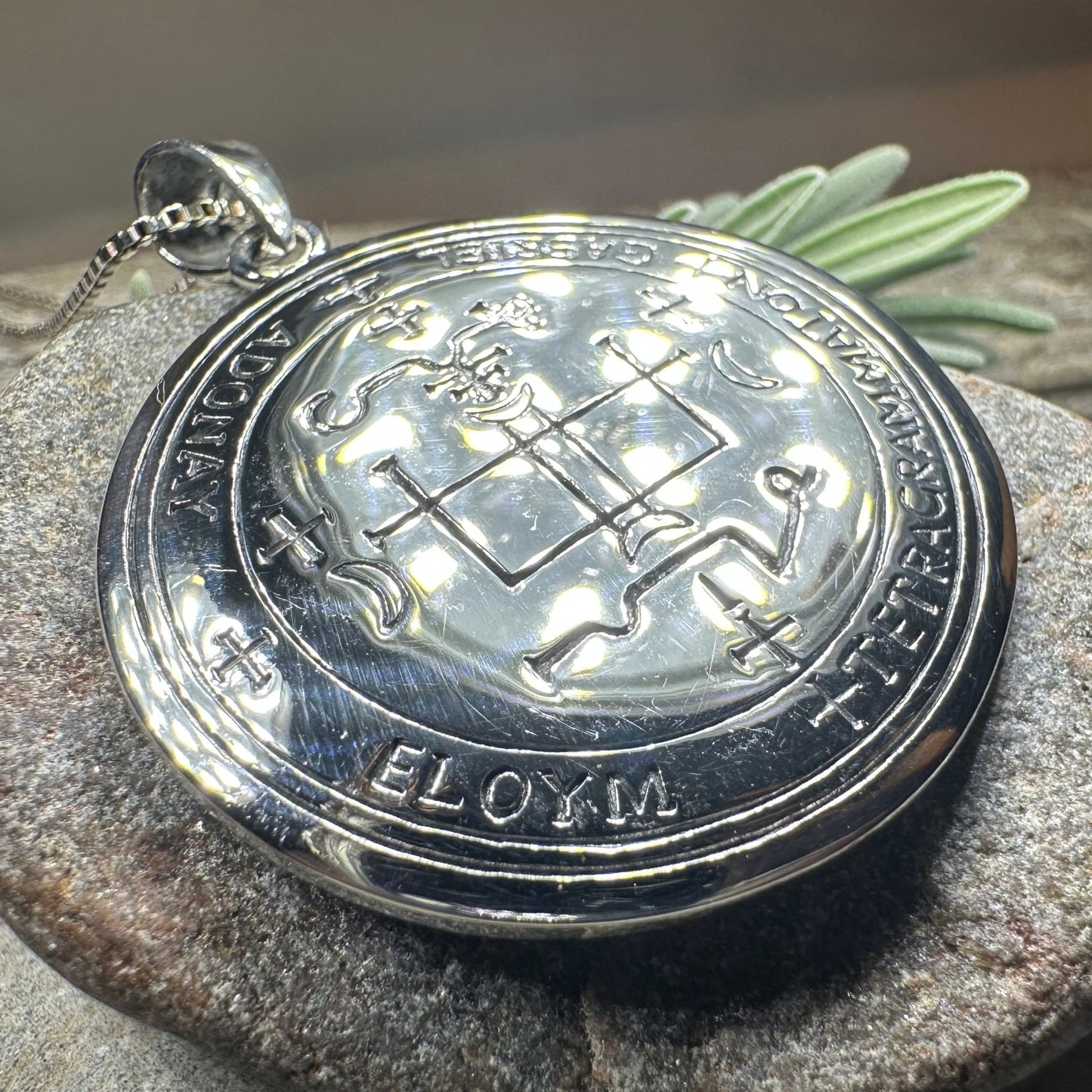 Archangel Gabriel Sigil Pendant in Sterling Silver — view 4
