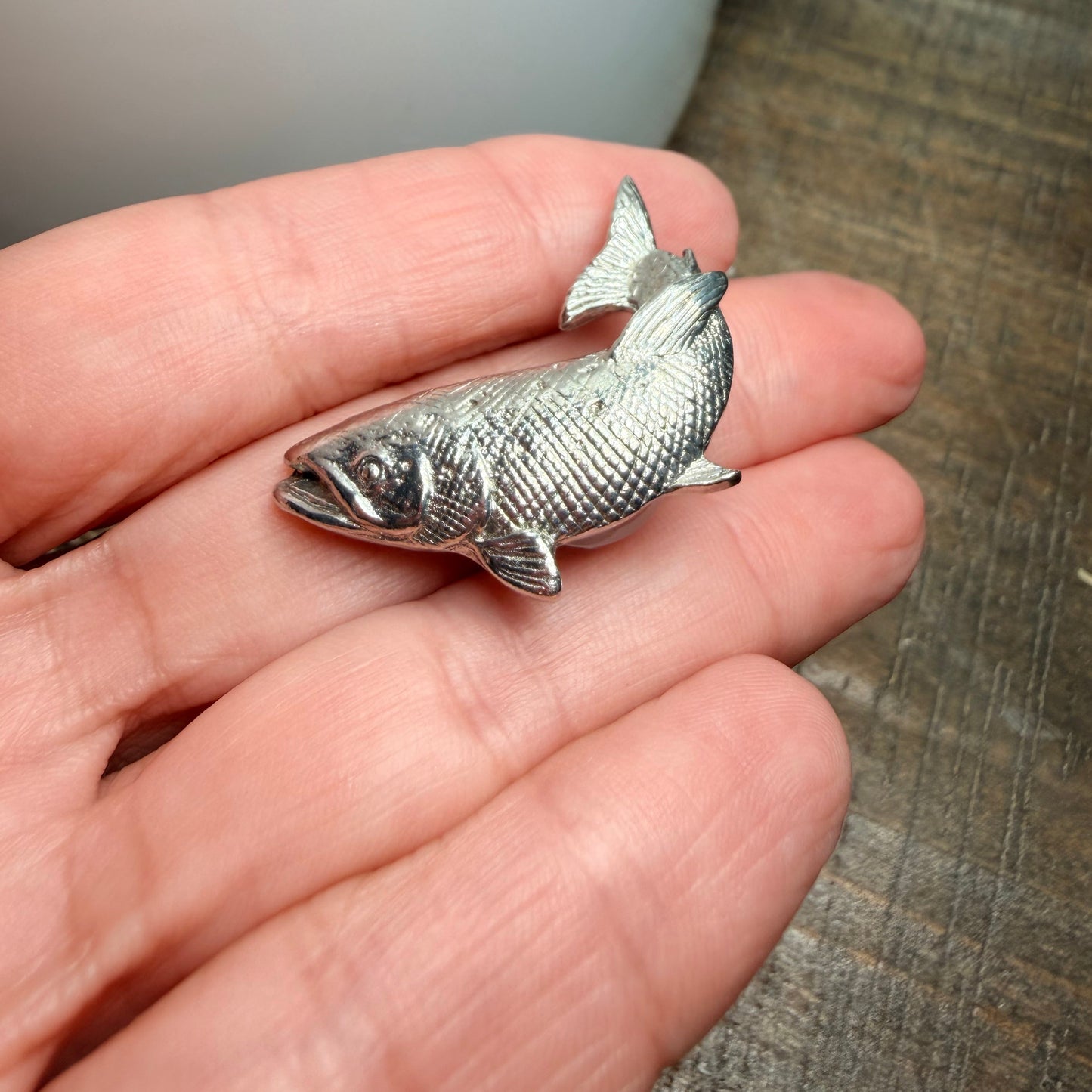 Pewter Trout Fish Lapel Pin - Handmade in Scotland