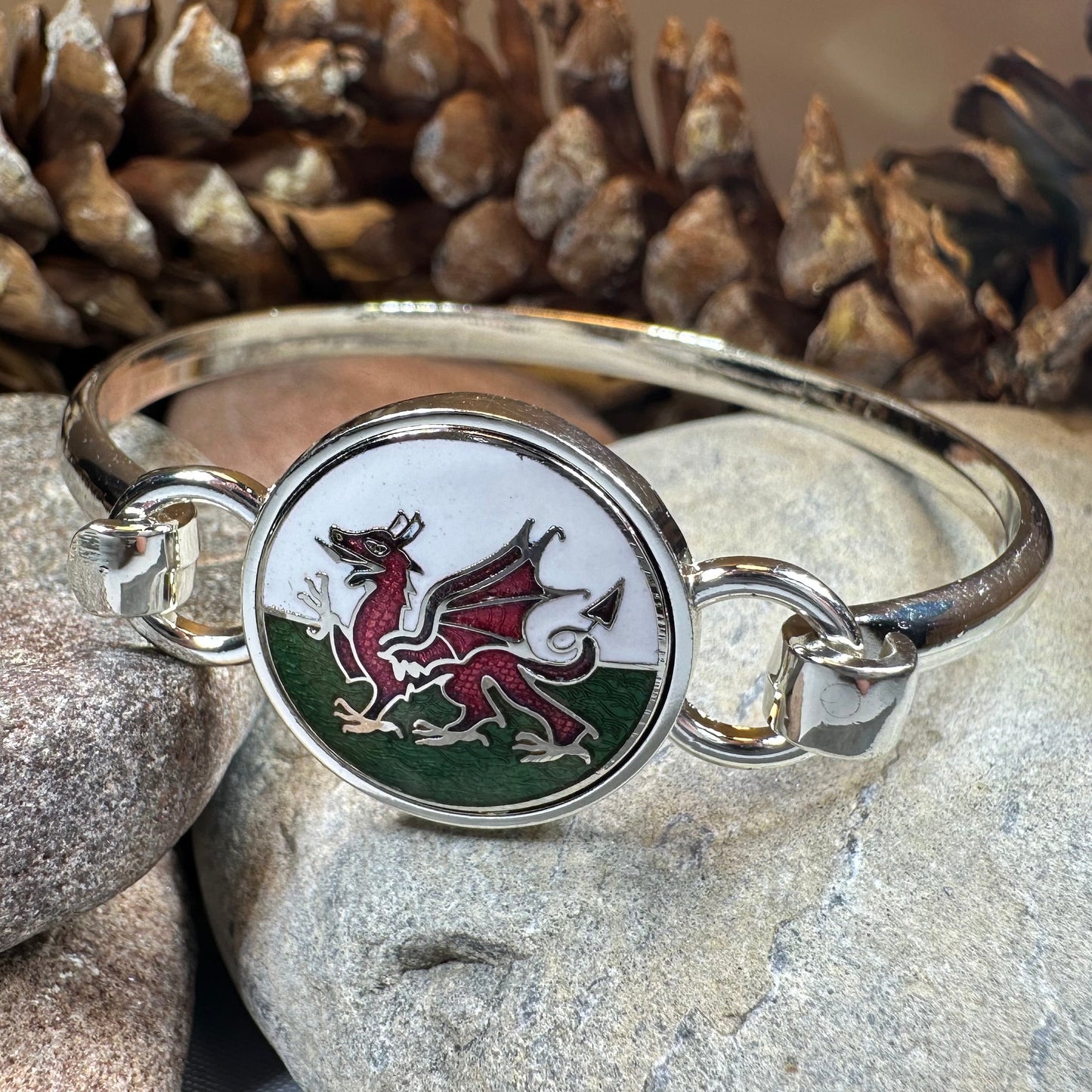 Enamel Celtic Welsh Dragon Bracelet for Women