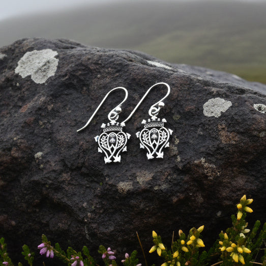 Elegance Scottish Luckenbooth Earrings in Sterling Silver — view 6