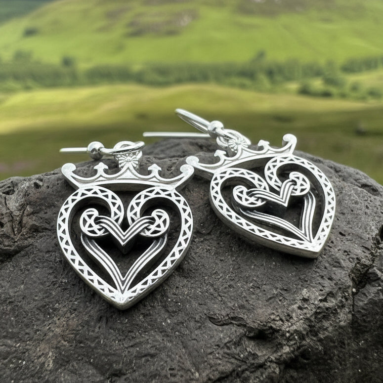 Lady of Skye Scottish Luckenbooth Earrings in Sterling Silver — view 6