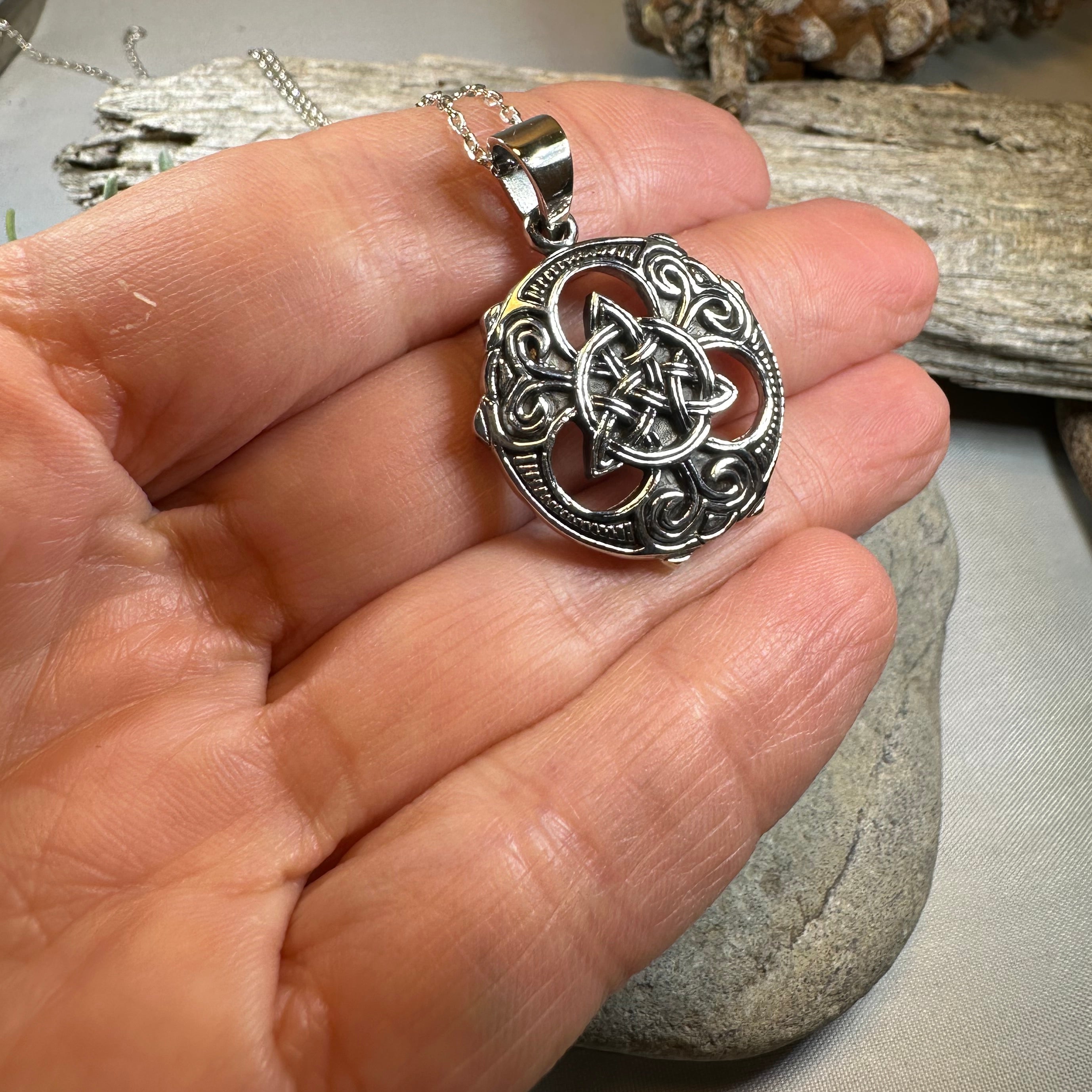 Lilith Celtic Knot Necklace - Sterling Silver – Celtic Crystal