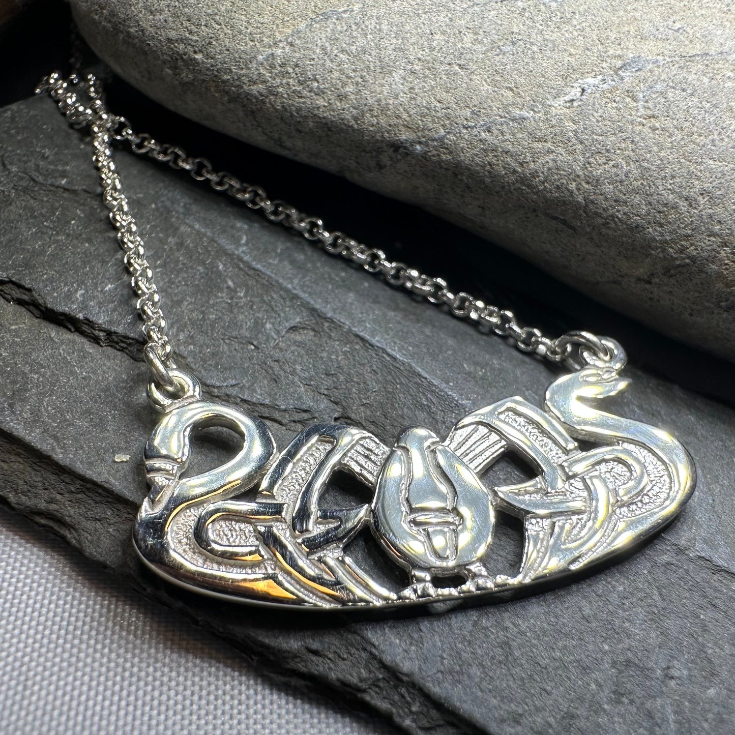Norse Three Nornes Swan Necklace - Handmade in Scotland