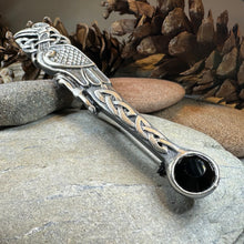 Load image into Gallery viewer, Celtic Raven Crystal Kilt Pin
