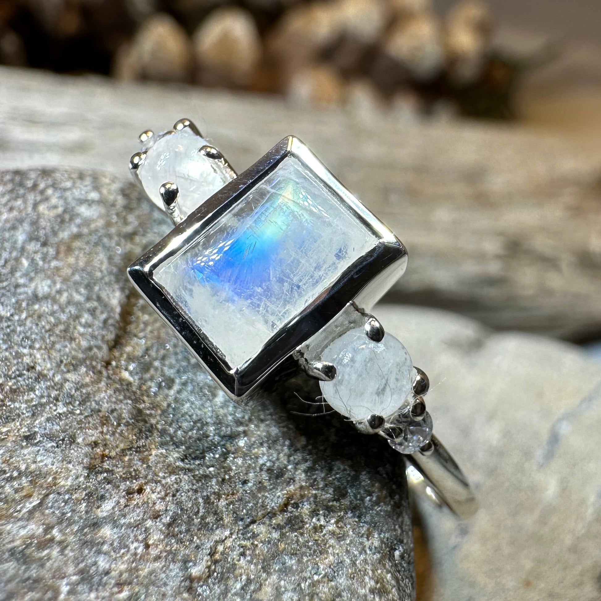 Anja Moonstone Ring in Sterling Silver — view 9