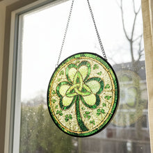 Load image into Gallery viewer, Trinity Knot Shamrock Stained Glass Gift
