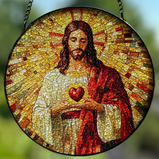 Sacred Heart Jesus Suncatcher