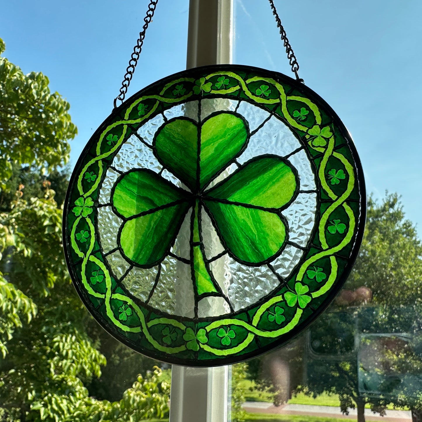 Ireland Forever Shamrock Stained Glass Gift