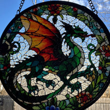 Load image into Gallery viewer, Medieval Dragon Stained Glass
