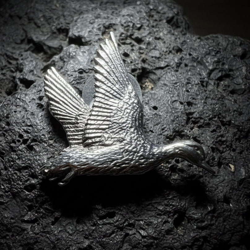 Pewter Duck Lapel Pin - Handmade in Scotland