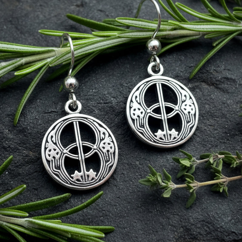 Glastonbury Chalice Well Earrings in Sterling Silver