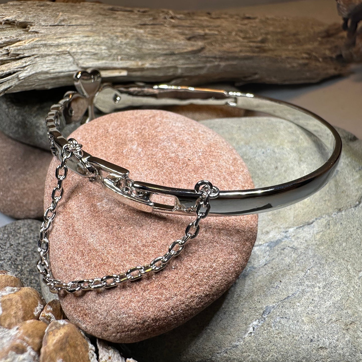 Irish Shamrock Bangle Bracelet — view 8