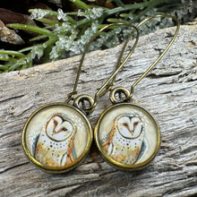 Load image into Gallery viewer, Winter Owl Art Earrings
