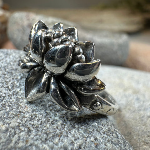 Load image into Gallery viewer, First Bloom Lotus Ring in Sterling Silver
