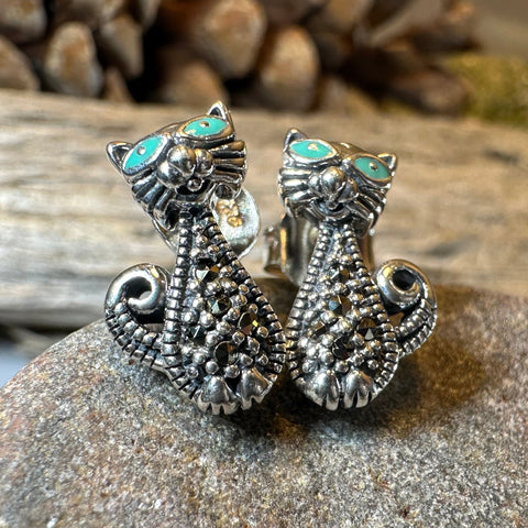 Load image into Gallery viewer, Curious Cat Stud Earrings
