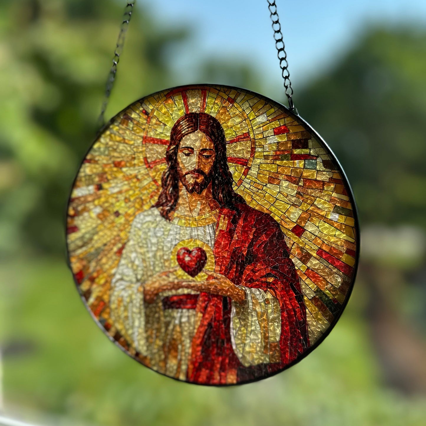Sacred Heart Jesus Suncatcher
