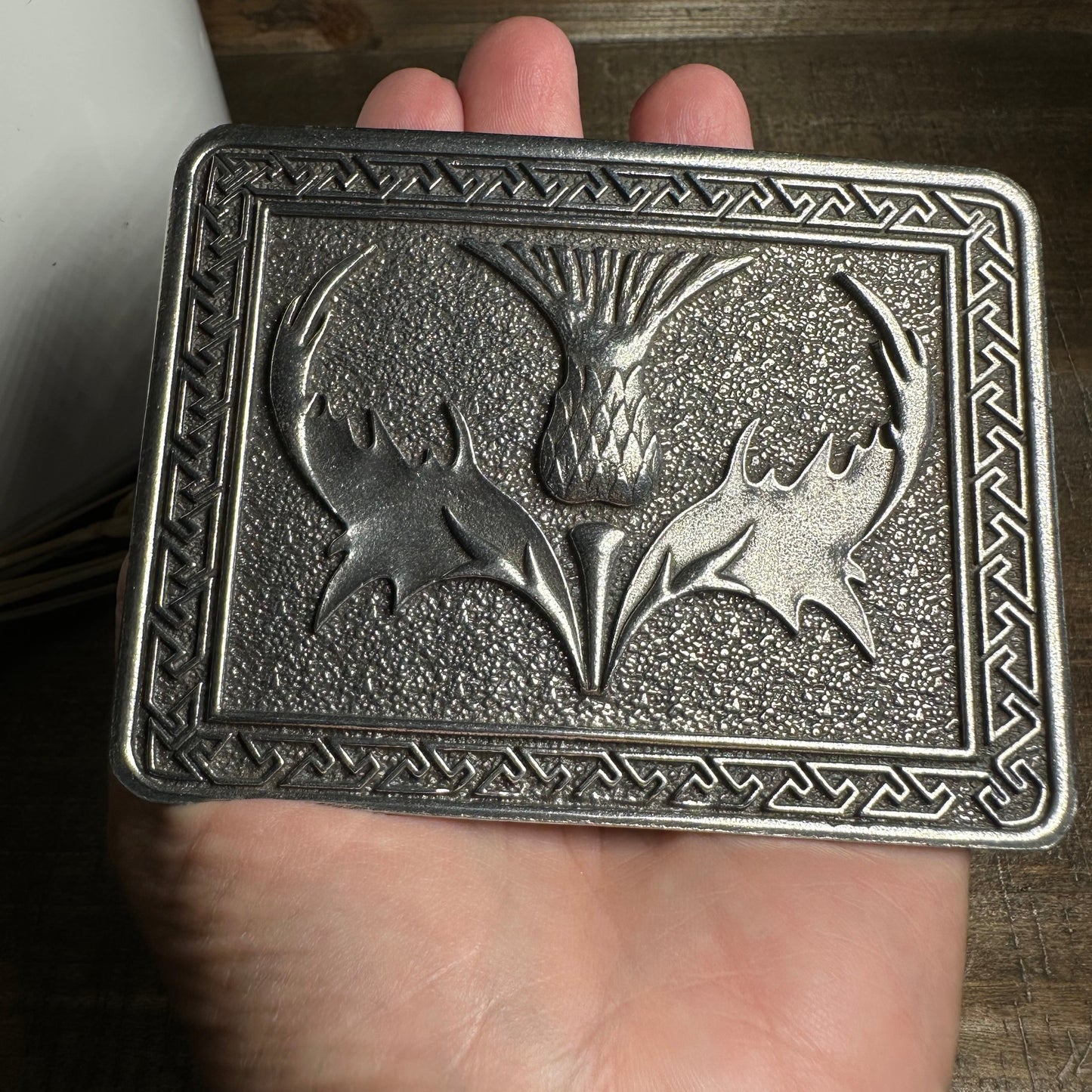 Bold Scottish Thistle Kilt Belt Buckle - Handmade in Scotland