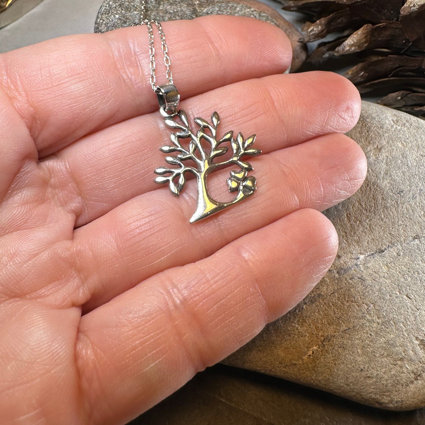 Elsa Tree of Life Shamrock Necklace in Sterling Silver — view 3