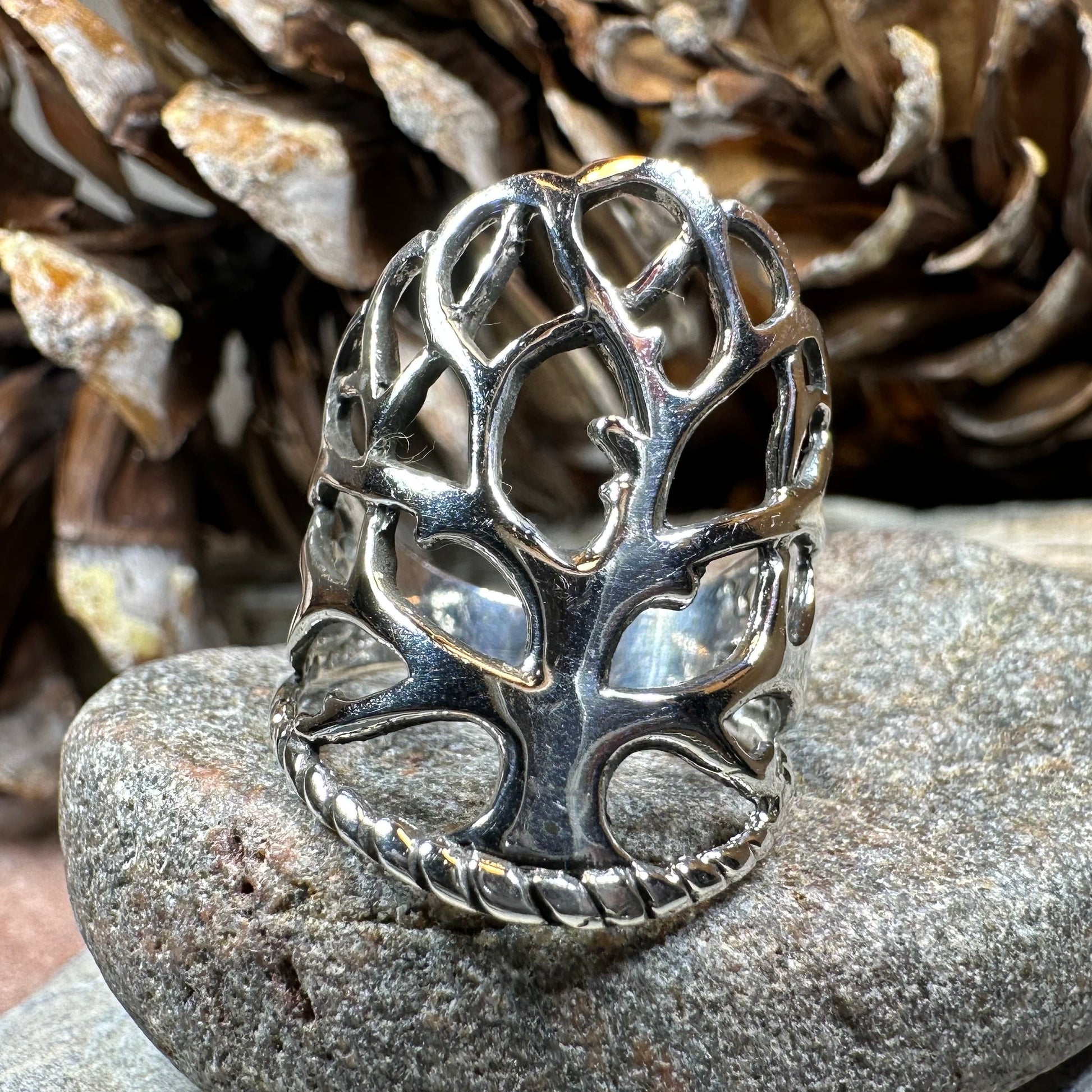 Áedh Celtic Tree of Life Ring in Sterling Silver — view 12