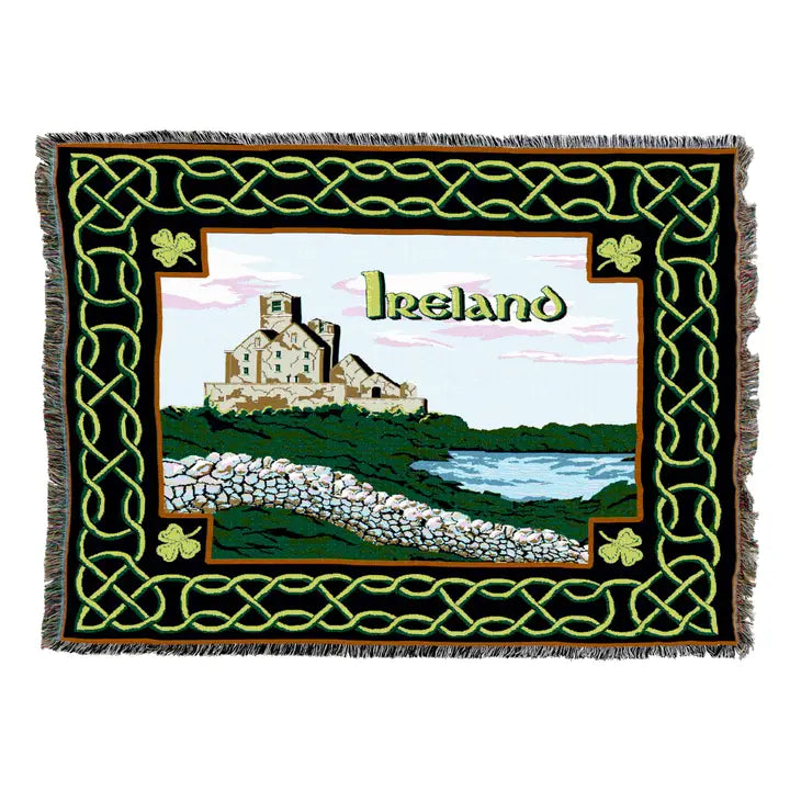 Ireland Castle Cotton Blanket - Handmade in North Carolina