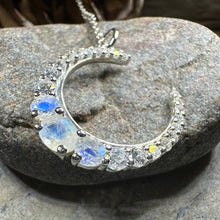 Load image into Gallery viewer, Moonstone Crescent Moon Necklace

