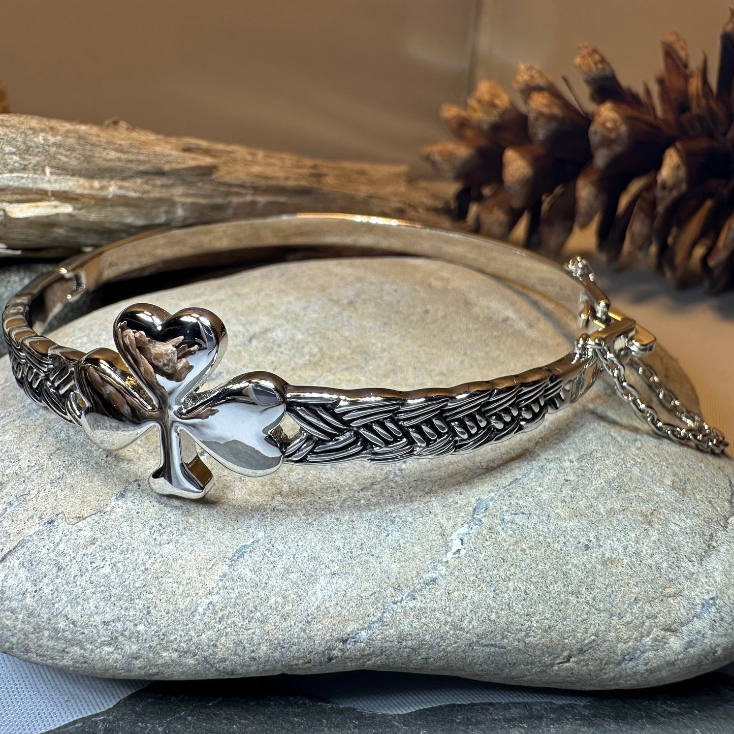 Irish Shamrock Bangle Bracelet — view 9