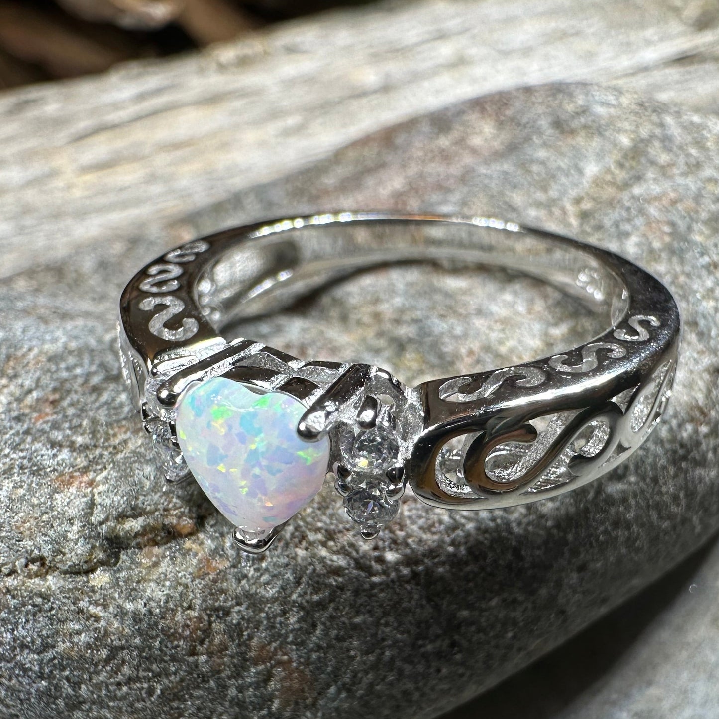 Sweetheart Opal Ring in Sterling Silver